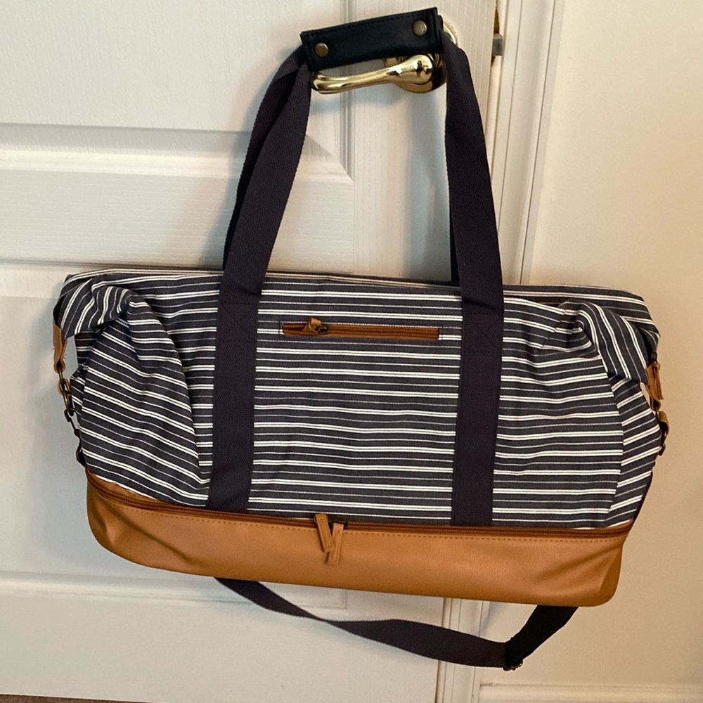 Large Striped Weekender Bag